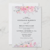 Rustic Blush Pink Waterverf Floral Wedding Kaart (Voorkant)