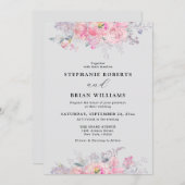 Rustic Blush Pink Waterverf Floral Wedding Kaart (Voorkant / Achterkant)