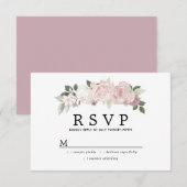 Rustic Blush Pink White Floral Wedding RSVP (Voorkant / Achterkant)