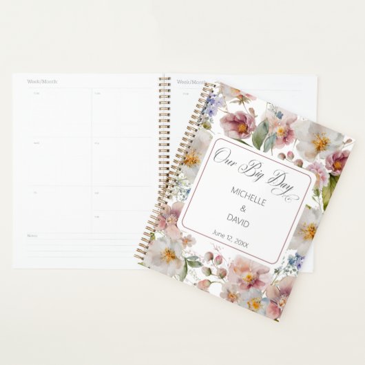 Rustic Blush Pink Wildflower Wedding Planner (Display)