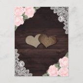 Rustic Blush Pink Wood Floral Enclosure Kaart (Achterkant)