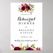 Rustic Blush repesal Dinner Welcome Sign Poster (Voorkant)