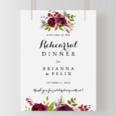 Rustic Blush repesal Dinner Welcome Sign Poster
