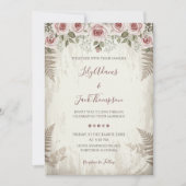 Rustic Blush Roos huwelijksuitnodiging Kaart (Voorkant)