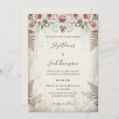 Rustic Blush Roos huwelijksuitnodiging Kaart (Voorkant / Achterkant)