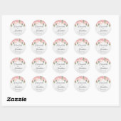 Rustic Blush Roos White Wood Wedding Ronde Sticker (Vel)