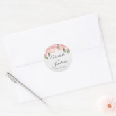 Rustic Blush Roos White Wood Wedding Ronde Sticker (Envelop)
