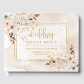 Rustic Blush Roze Goud Lijst Herfst Trouwboek Gastenboek (Voorkant)