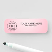 Rustic Blush Roze Maatwerk Logo Werknemer Naamplaatje (In situ)