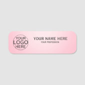 Rustic Blush Roze Maatwerk Logo Werknemer Naamplaatje (Voorkant)