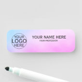 Rustic Blush Roze Maatwerk Logo Werknemer Naamplaatje (In situ)