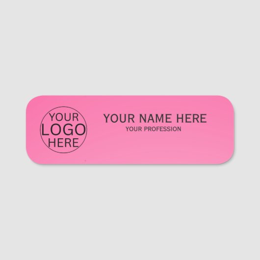 Rustic Blush Roze Maatwerk Logo Werknemer Naamplaatje (Voorkant)