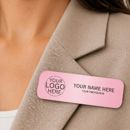 Rustic Blush Roze Maatwerk Logo Werknemer  Naamplaatje