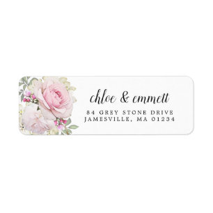 Rustic Blush Roze Rose Retouradres Label