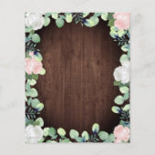 Rustic Blush Roze Roze Greenery Wedding Uitnodigin (Achterkant)