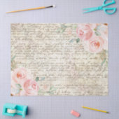  Rustic Blush Rozen Oude Letter-lospagina Tissuepapier (Craft)