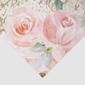  Rustic Blush Rozen Oude Letter-lospagina Tissuepapier (Detail)