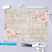  Rustic Blush Rozen Oude Letter-lospagina  Tissuepapier (Craft)