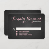 Rustic Blush Script Wedding RSVP Kaart (Voorkant / Achterkant)