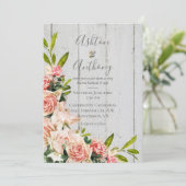 Rustic Blush Waterverf Floral Vintage Wedding Kaart (Staand voorkant)