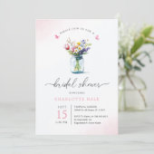 Rustic Blush Waterverf Floral Vrijgezellenfeest Kaart (Staand voorkant)