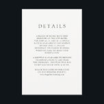 Rustic Blush | Wedding Guest Details Informatiekaartje<br><div class="desc">Deze elegante bruiloft gast details insert kaart is voorzien van een witte op de voorkant en blush roze op de achterkant. U kunt deze kaarten gebruiken om informatie op te nemen over uw huwelijksreceptie, routebeschrijving, accommodaties en alles wat u uw gasten moet weten. Deze kaart is gemaakt om perfect te...</div>