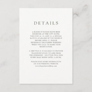 Rustic Blush   Wedding Guest Details Informatiekaartje