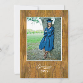 Rustic Board College Graduation Announcement Kaart