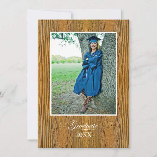 Rustic Board College Graduation Announcement Kaart (Voorkant)