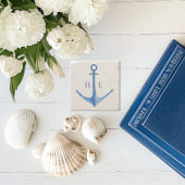 Rustic Boat Anchor Monogrammed Stenen Onderzetter