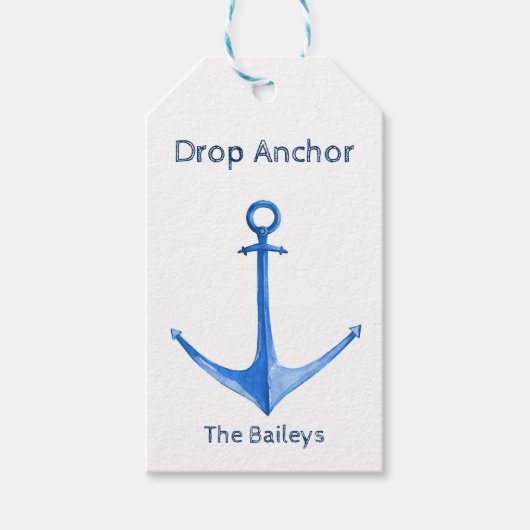 Rustic Boat Anchor Nautical Gift Label Cadeaulabel (Voorkant)