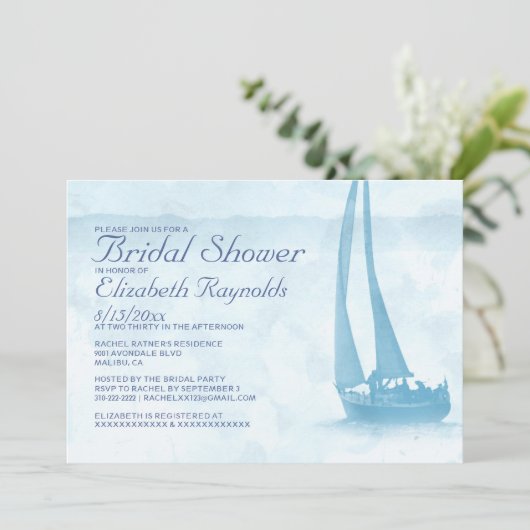 Rustic Boat Bridal Shower-uitnodigingen Kaart (Staand voorkant)