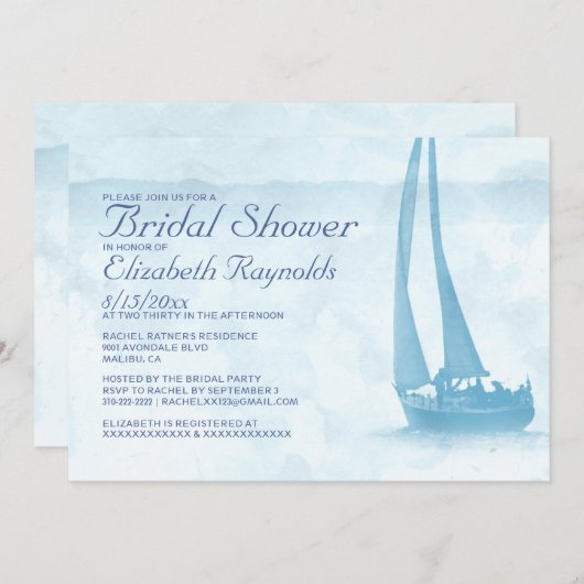 Rustic Boat Bridal Shower-uitnodigingen Kaart (Voorkant / Achterkant)