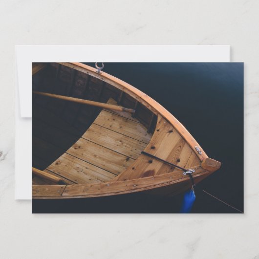 Rustic Boat Wedding Invitation Kaart (Achterkant)
