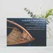 Rustic Boat Wedding Invitation Kaart (Staand voorkant)