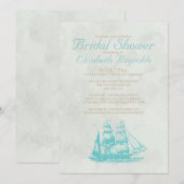 Rustic Boats Bridal Shower Invitations Kaart (Voorkant / Achterkant)