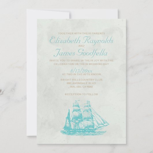 Rustic Boats Wedding Invitations Kaart (Voorkant)