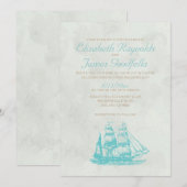 Rustic Boats Wedding Invitations Kaart (Voorkant / Achterkant)