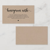 Rustic Boerderij Brown Kraft, Honeymoon Wish Informatiekaartje (Voorkant / Achterkant)