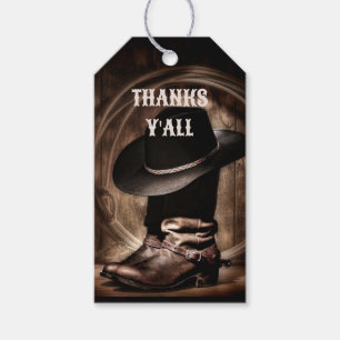 Rustic boerderij Cowboy Boots westerne partij guns Cadeaulabel