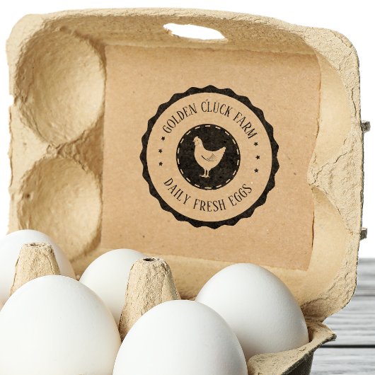Rustic Boerderij Eggs Chicken Business Rubberstempel