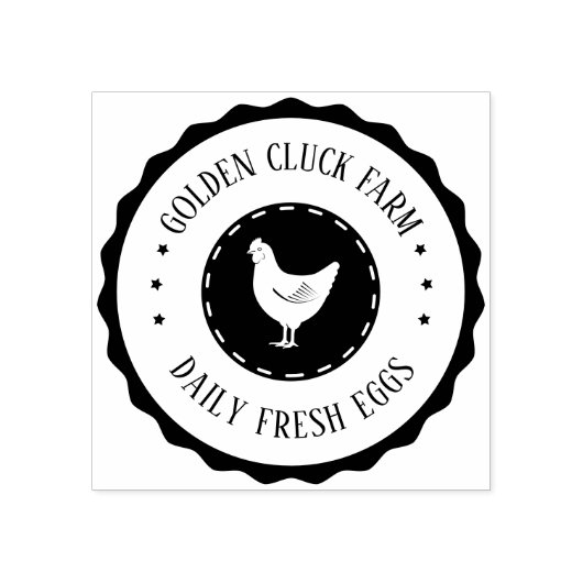 Rustic Boerderij Eggs Chicken Business Rubberstempel (Afrduk)