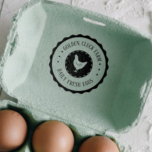 Rustic Boerderij Eggs Chicken Business Zelfinktende Stempel