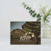 Rustic boerderij- en boomverlichtingsbruiloft RSVP Uitnodiging Briefkaart (Staand voorkant)