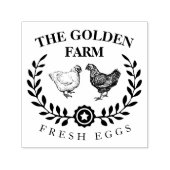 Rustic Boerderij Fresh Eggs Business Zelfinktende Stempel (Design)