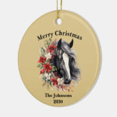 Rustic Boerderij Horse Christimas Foto Ornament (Links)