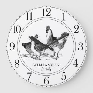 Rustic Boerderij House Chickens Familienaam Grote Klok
