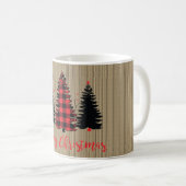 Rustic Boerderij Kerstboom Trio Koffiemok (Voorkant rechts)