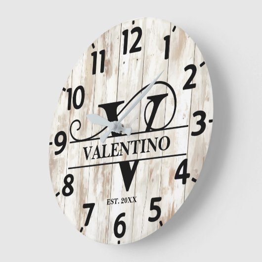 Rustic Boerderij Life Monogram Grote Klok (Hoek)