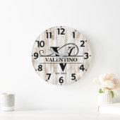 Rustic Boerderij Life Monogram Grote Klok (Huis)